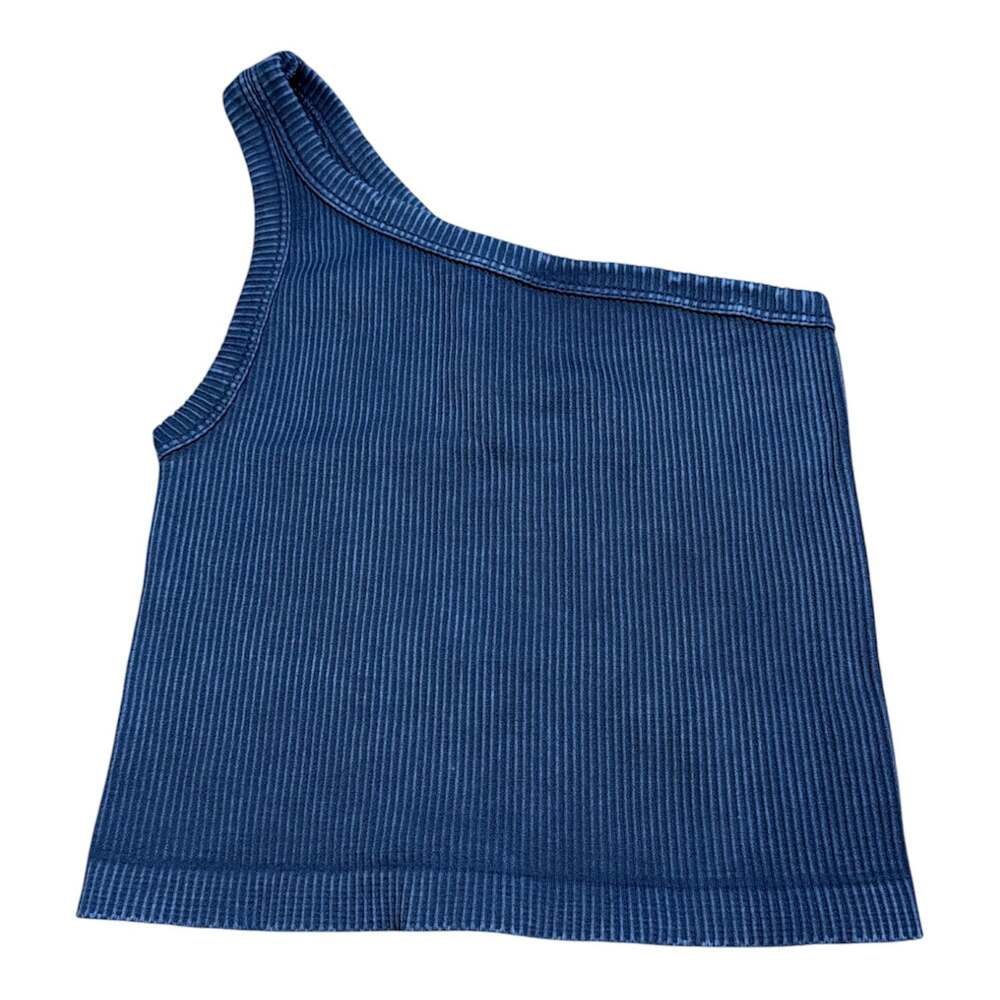 Nikibiki One-Shoulder Ribbed Seamless Crop Top, Style NS7834